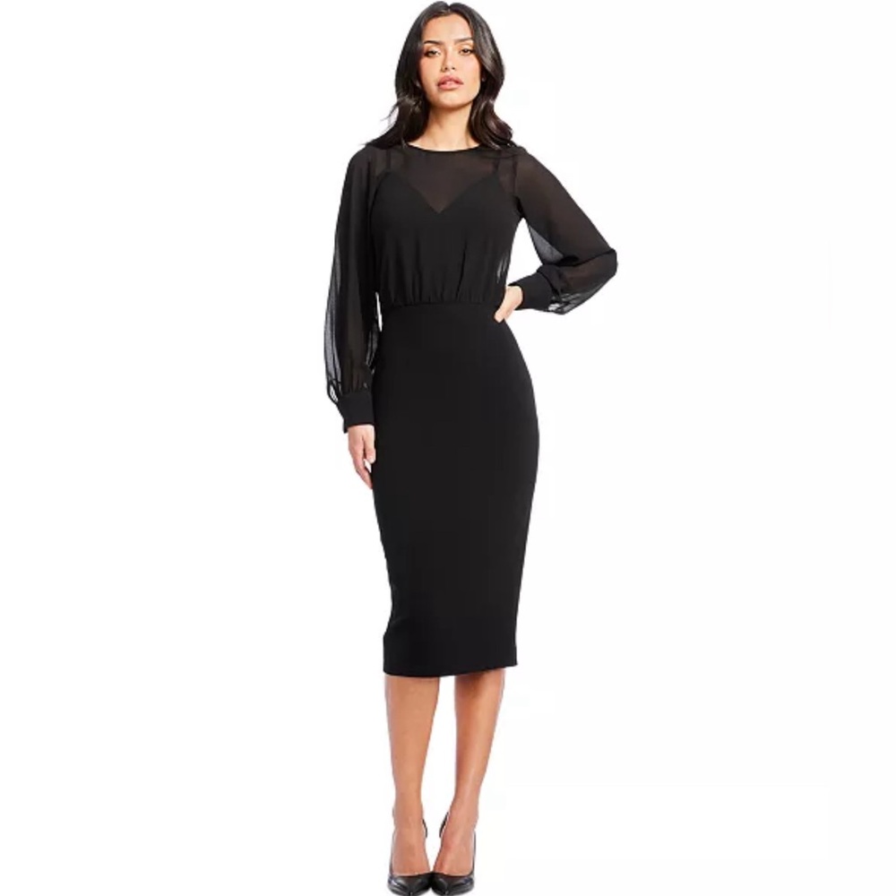 Dress The Population - Pilar sheer sleeve bodycon dress